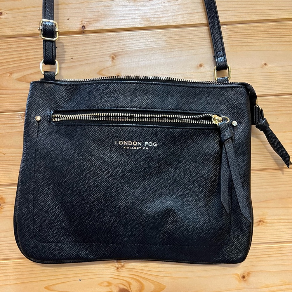 London Fog Elegant Black Crossbody Bag